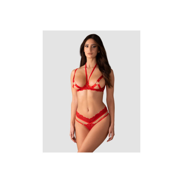 Cupide desir ensemble 2 pièces ouvert - Rouge